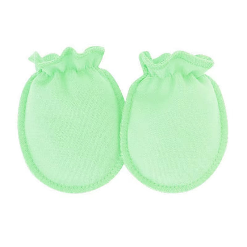 5-Pair Infant Scratch-Proof Gloves Solid Color Mittens Cotton Gloves 0-3Month Newborn No-Scratch Gloves Baby Essential