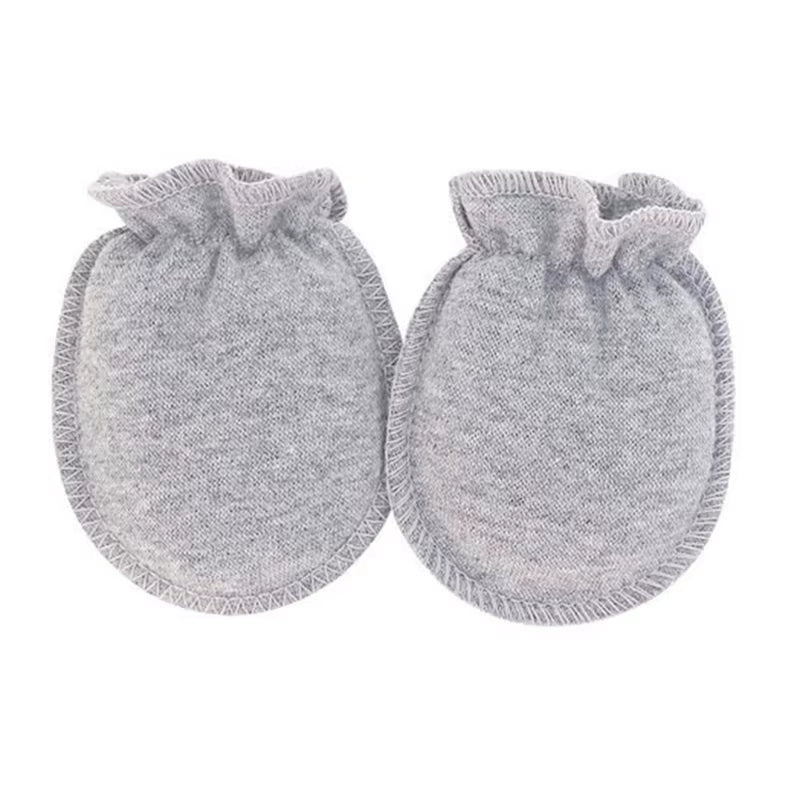 5-Pair Infant Scratch-Proof Gloves Solid Color Mittens Cotton Gloves 0-3Month Newborn No-Scratch Gloves Baby Essential