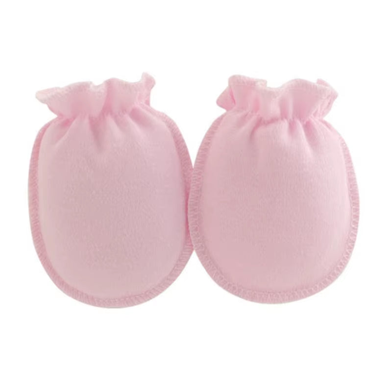 5-Pair Infant Scratch-Proof Gloves Solid Color Mittens Cotton Gloves 0-3Month Newborn No-Scratch Gloves Baby Essential